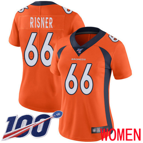 Women Denver Broncos #66 Dalton Risner Orange Team Color Vapor Untouchable Limited Player 100th Season Football NFL Jersey->women nfl jersey->Women Jersey